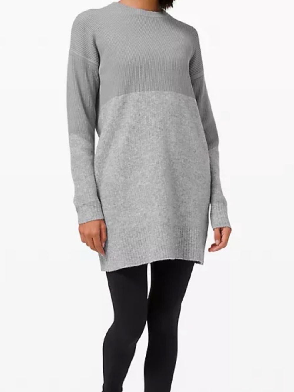 lululemon athletica Restful Intentions Two-Tone Grey Crewneck Sweater - (XL)